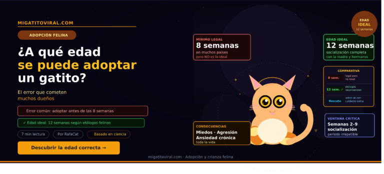 A qué edad se puede adoptar un gatito según veterinarios
