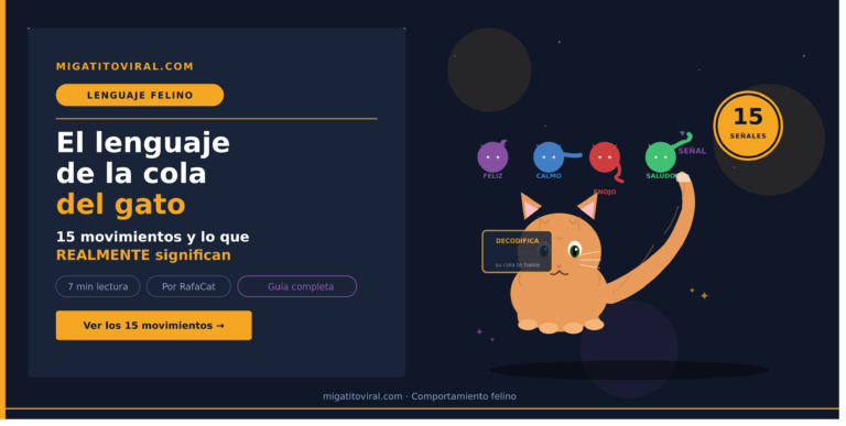 Lenguaje de la cola del gato con saludo afectivo