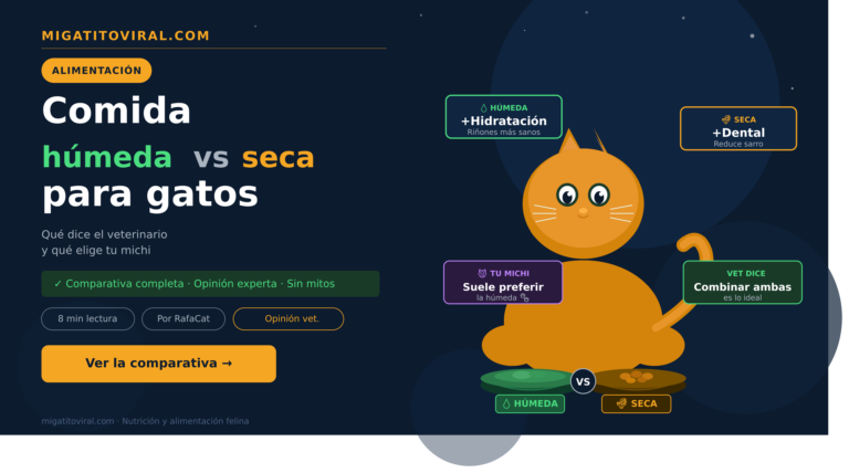 Comida húmeda vs seca para gatos comparativa veterinaria