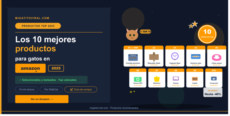 Mejores productos para gatos en Amazon 2026