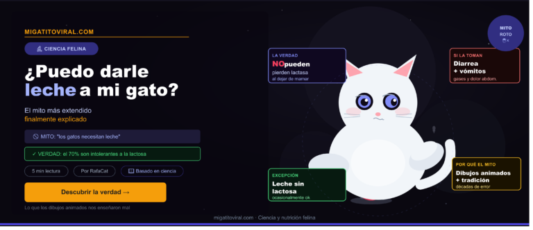 ¿Puedo darle leche a mi gato? El mito explicado