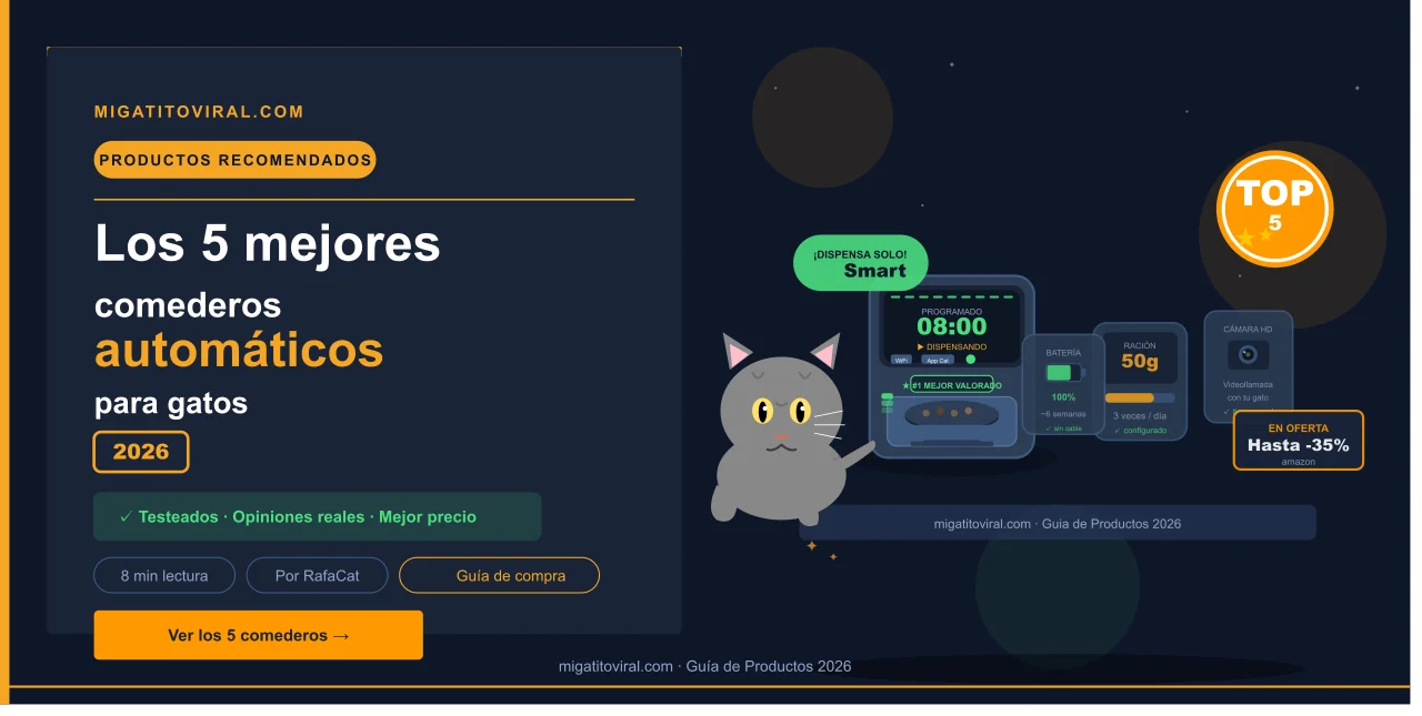 Los 5 mejores comederos automáticos para gatos de 2026